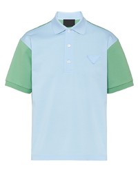 Мужская голубая футболка-поло от Prada