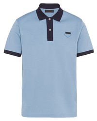 Мужская голубая футболка-поло от Prada
