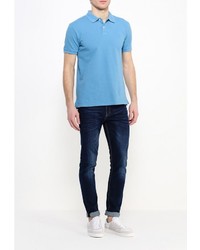 Мужская голубая футболка-поло от Quiksilver