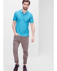 Мужская голубая футболка-поло от s.Oliver