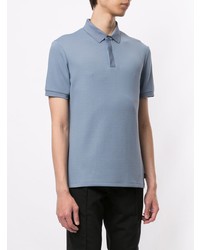 Мужская голубая футболка-поло от Emporio Armani
