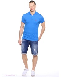 Мужская голубая футболка-поло от U.S. Polo Assn.