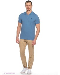 Мужская голубая футболка-поло от U.S. Polo Assn.