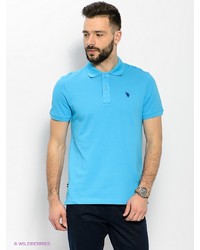 Мужская голубая футболка-поло от U.S. Polo Assn.