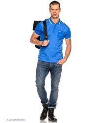 Мужская голубая футболка-поло от Voi Jeans