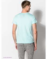 Мужская голубая футболка с v-образным вырезом с принтом от Boom Bap Wear