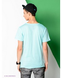 Мужская голубая футболка с v-образным вырезом с принтом от Boom Bap Wear
