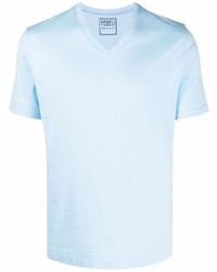 Мужская голубая футболка с v-образным вырезом от Fedeli