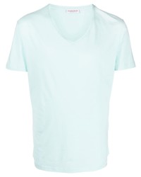 Мужская голубая футболка с v-образным вырезом от Orlebar Brown