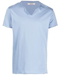 Мужская голубая футболка с v-образным вырезом от Zadig & Voltaire