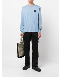 Мужская голубая футболка с длинным рукавом от Stone Island