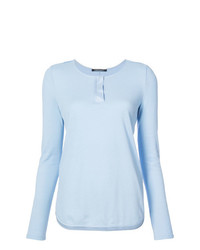 Женская голубая футболка с длинным рукавом от Luisa Cerano