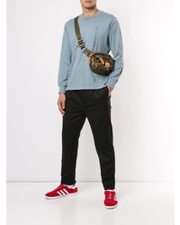 Мужская голубая футболка с длинным рукавом от Supreme