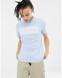 Мужская голубая футболка с круглым вырезом в горизонтальную полоску от Calvin Klein
