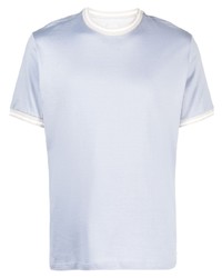 Мужская голубая футболка с круглым вырезом в горизонтальную полоску от Eleventy