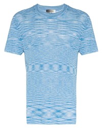 Мужская голубая футболка с круглым вырезом в горизонтальную полоску от Isabel Marant