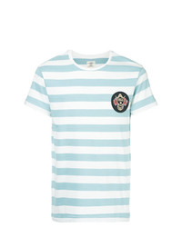 Мужская голубая футболка с круглым вырезом в горизонтальную полоску от Kent & Curwen