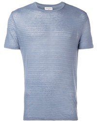 Мужская голубая футболка с круглым вырезом в горизонтальную полоску от Officine Generale