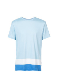 Мужская голубая футболка с круглым вырезом в горизонтальную полоску от Orlebar Brown