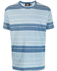 Мужская голубая футболка с круглым вырезом в горизонтальную полоску от Ralph Lauren RRL