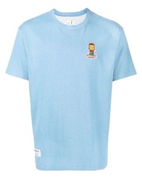 Мужская голубая футболка с круглым вырезом с вышивкой от Chocoolate