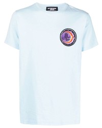 Мужская голубая футболка с круглым вырезом с вышивкой от Enterprise Japan
