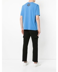 Мужская голубая футболка с круглым вырезом с вышивкой от CK Calvin Klein