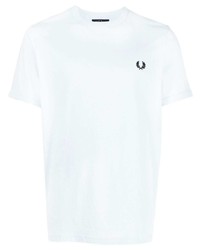 Мужская голубая футболка с круглым вырезом с вышивкой от Fred Perry