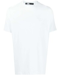 Мужская голубая футболка с круглым вырезом с вышивкой от Karl Lagerfeld