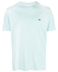 Мужская голубая футболка с круглым вырезом с вышивкой от Lacoste