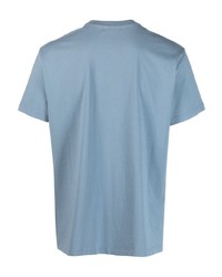 Мужская голубая футболка с круглым вырезом с вышивкой от Maison Labiche