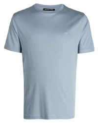 Мужская голубая футболка с круглым вырезом с вышивкой от Michael Kors