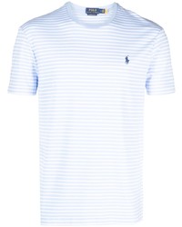 Мужская голубая футболка с круглым вырезом с вышивкой от Polo Ralph Lauren