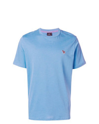 Мужская голубая футболка с круглым вырезом с вышивкой от Ps By Paul Smith