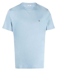 Мужская голубая футболка с круглым вырезом с вышивкой от Sandro
