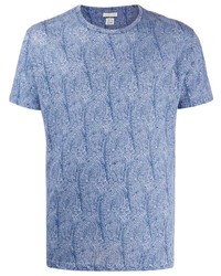 Голубая футболка с круглым вырезом с "огурцами"