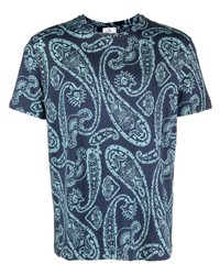 Мужская голубая футболка с круглым вырезом с "огурцами" от Etro