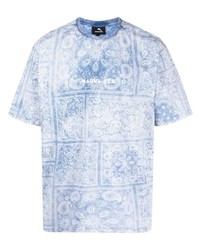 Мужская голубая футболка с круглым вырезом с "огурцами" от Mauna Kea