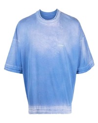 Мужская голубая футболка с круглым вырезом с принтом тай-дай от Domenico Formichetti