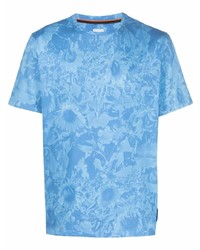 Мужская голубая футболка с круглым вырезом с принтом тай-дай от Paul Smith