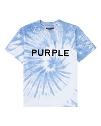 Мужская голубая футболка с круглым вырезом с принтом тай-дай от purple brand