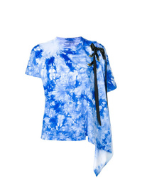 Женская голубая футболка с круглым вырезом с принтом тай-дай от Sacai