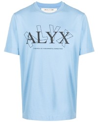 Мужская голубая футболка с круглым вырезом с принтом от 1017 Alyx 9Sm