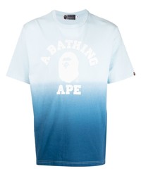 Мужская голубая футболка с круглым вырезом с принтом от A Bathing Ape