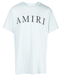 Мужская голубая футболка с круглым вырезом с принтом от Amiri