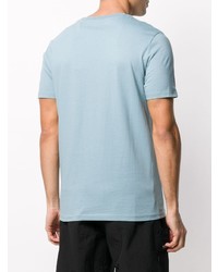Мужская голубая футболка с круглым вырезом с принтом от Yves Salomon Homme