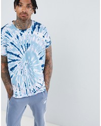 Мужская голубая футболка с круглым вырезом с принтом от ASOS DESIGN