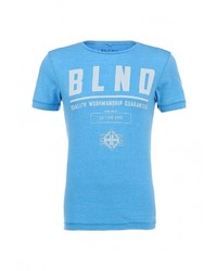 Мужская голубая футболка с круглым вырезом с принтом от BLEND