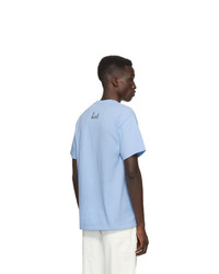 Мужская голубая футболка с круглым вырезом с принтом от Noah NYC