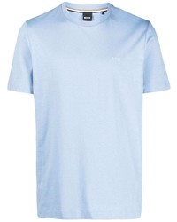 Мужская голубая футболка с круглым вырезом с принтом от BOSS